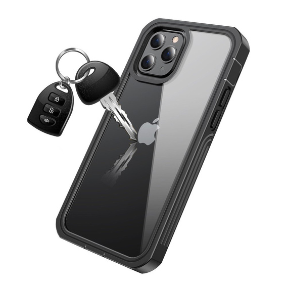 Чoхол Shockproof до iPhone 12/12 Pro, із захисним екраном, чорний