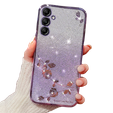 Чохол для Samsung Galaxy A55 5G, Glitter Flower, рожевий rose gold