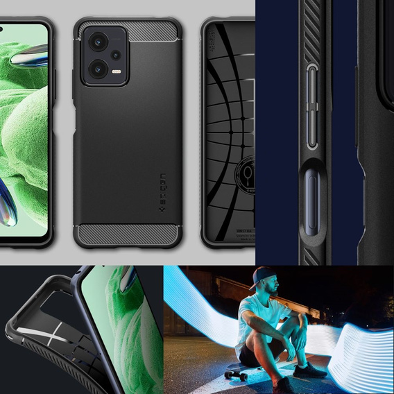 Чoхол Spigen до Redmi Note 12 5G / POCO X5 5G, Rugged Armor, чорний