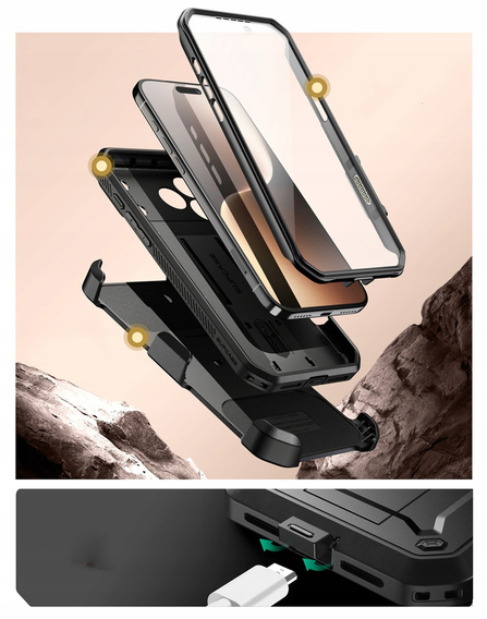 Чохол Supcase для iPhone 17 Pro Max, Unicorn Beetle Pro, чорний