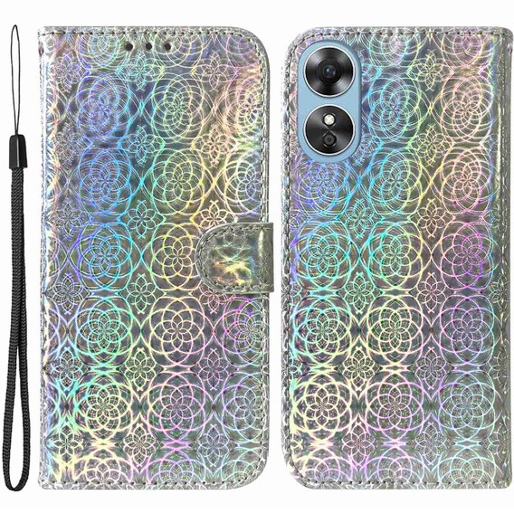 Откидной чехол для Oppo A17, Wallet mandala, серый