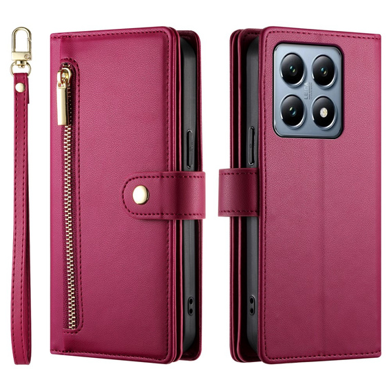 Чохол-книжка для Xiaomi 14T Pro, Wallet Zipper Pocket, червоний