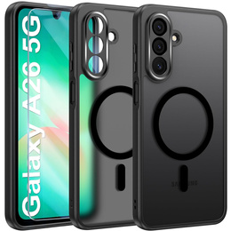 Чохол для Samsung Galaxy A26, для MagSafe, ERBORD Matt Case, чорний + захисне скло