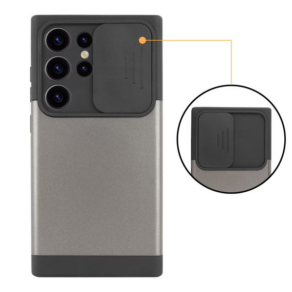 Чoхол до Samsung Galaxy S24 Ultra, ERBORD MagProtect Slide Camera, сірий gunmetal
