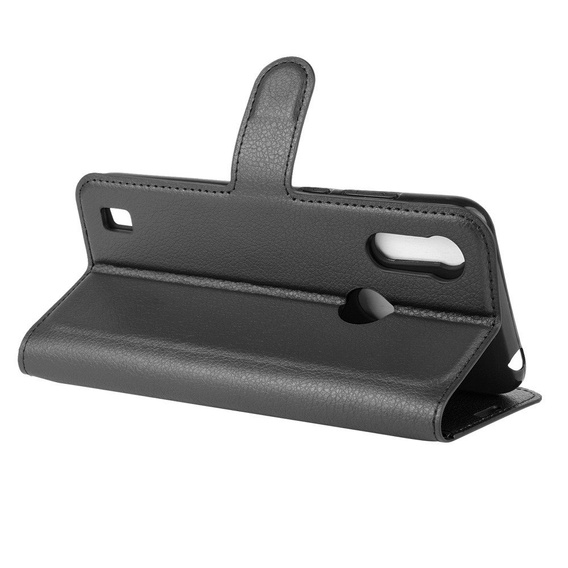 Чехол Wallet до Motorola Moto E6S, Litchi, Black