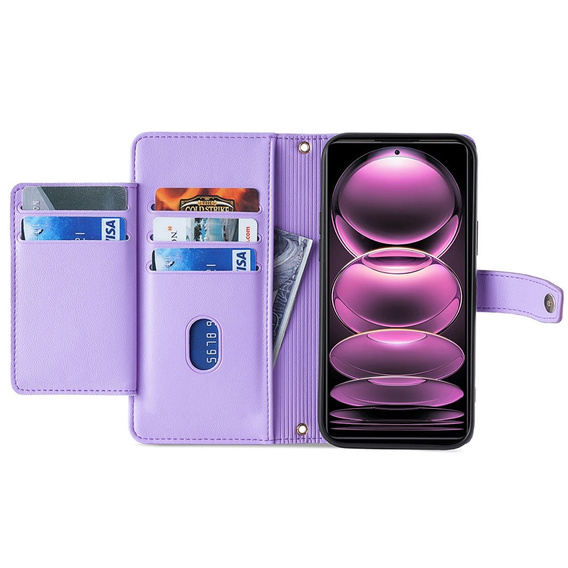 Чохол-книжка для Xiaomi 13T / 13T Pro / Redmi K60 Ultra, Wallet Zipper Pocket, фіолетовий