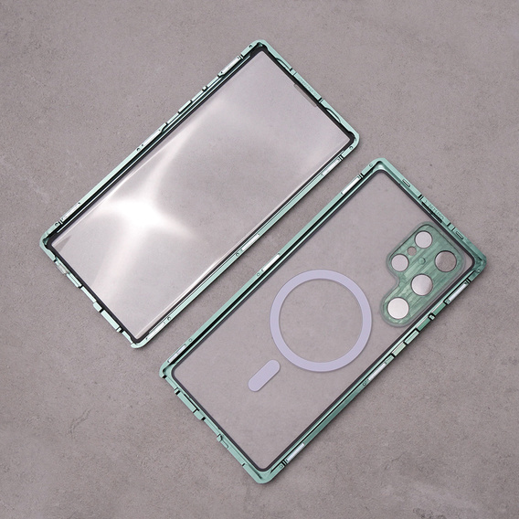 Магнітний чохол Dual Glass MagSafe для Samsung Galaxy S23 Ultra, зелений