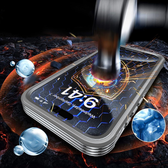 Чохол для iPhone 16 Pro Max, Shockproof, зі склом, для MagSafe, сірий