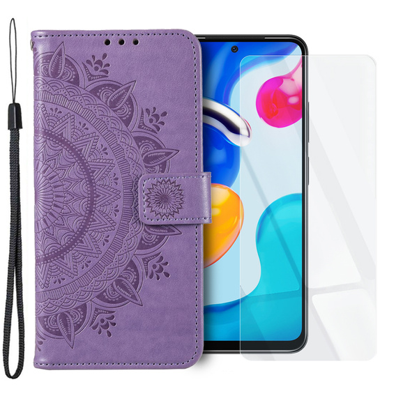 Чехол Wallet до Xiaomi Redmi Note 11/11S, Mandala, Purple