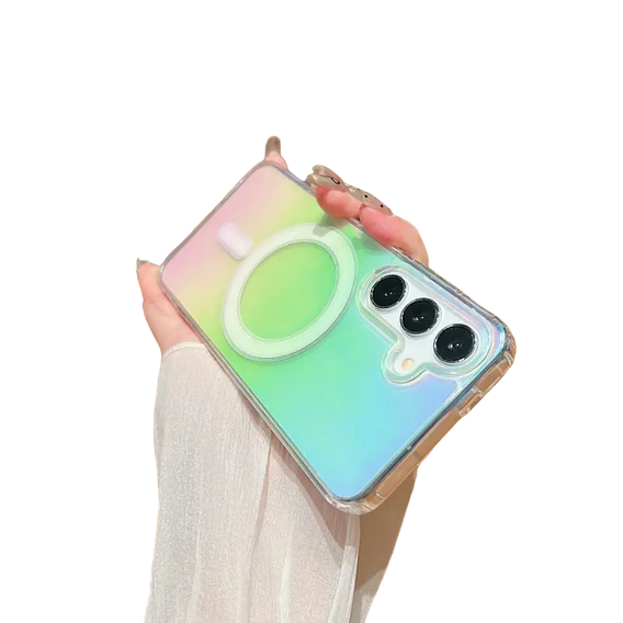 Чехол для Samsung Galaxy S24 FE, гибридный чехол Fusion Hybrid, для MagSafe, разноцветный + стекло для экрана