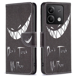 Откидной чехол для Xiaomi Redmi Note 13 5G, Wallet, Don't Touch My Phone чёрный