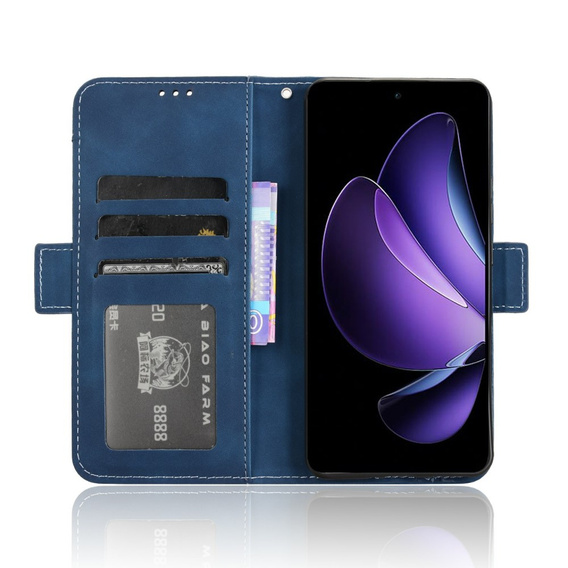 Футляр з клапаном для Oppo Reno 13F / Oppo Reno 13FS, Card Slot, темно-синій