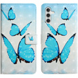 Откидной чехол для Samsung Galaxy A05s, Wallet, Butterflies, синий