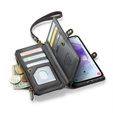Чехол CASEME для Samsung Galaxy A55 5G, RFID Leather Wallet, с плечевым ремнем, чёрный