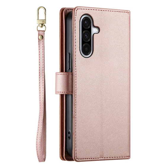 Фліп-чохол на блискавці для Samsung Galaxy A17 5G, Wallet Zipper Pocket, гаманець, рожевий