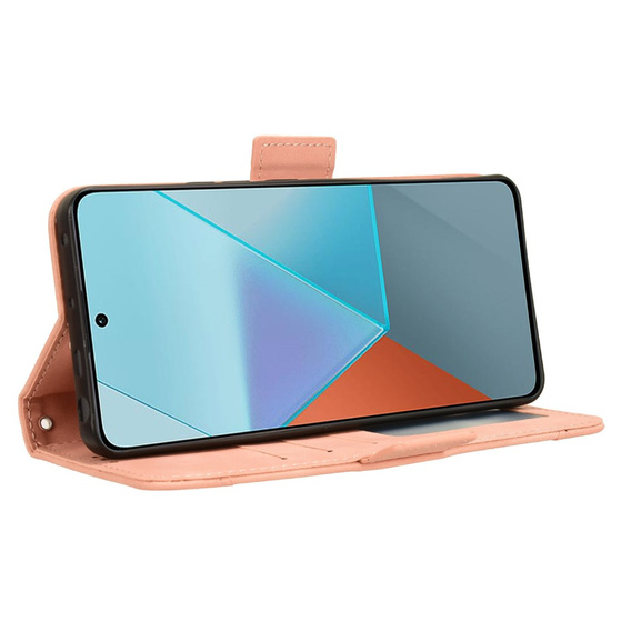 Футляр з клапаном для Xiaomi Redmi Note 13 Pro 5G, Card Slot, рожевий