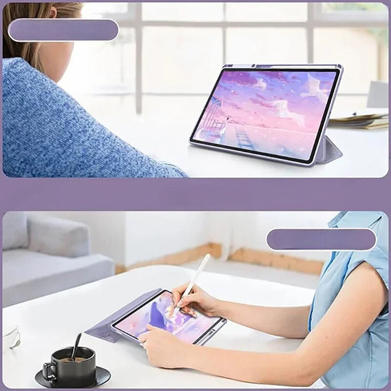 Чохол для Apple iPad Air 11" 6 gen. 2024, Smartcase Hybrid, з місцем для стилуса, Marble фіолетовий
