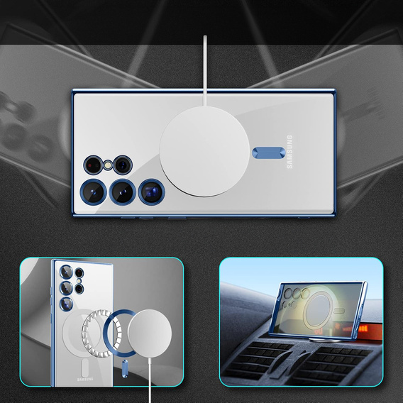 Чoхол до Samsung Galaxy S23 Ultra, MagSafe Hybrid, темно-синій 