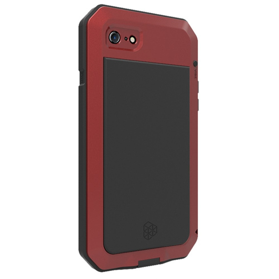 Чехол для iPhone SE (2020)/SE (2022)/7/8, бронированный, со встроенным стеклом, красный