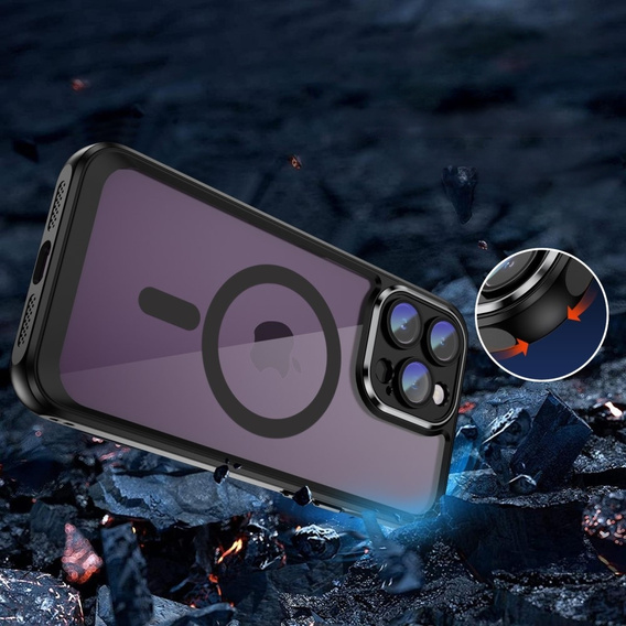 Чохол для iPhone 15 Pro, ERBORD Impact Guard, MagSafe, чорний
