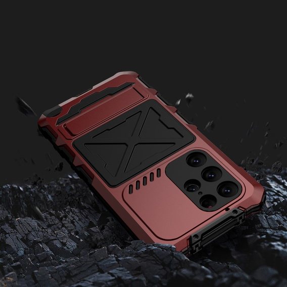 Бронированный чехол для Samsung Galaxy S24 Ultra Military Kickstand, красный