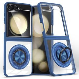 Чехол для Samsung Galaxy Z Flip7 FE / Z Flip6, Corners Dropproof, для MagSafe, прозрачный / темно-синий