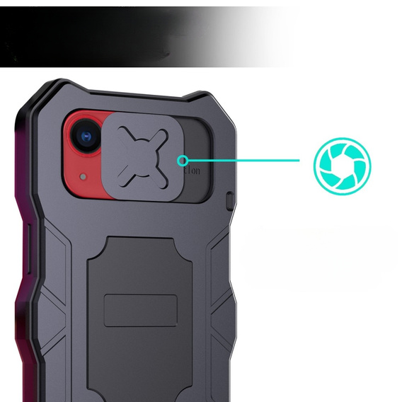 Броньований чохол для iPhone 14, Metal Kickstand, чорний