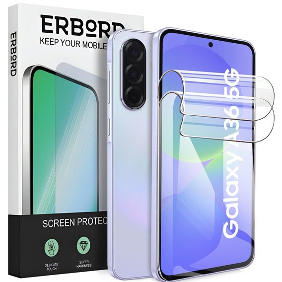 2x Гідрогелева плівка для iPhone 15 Pro Max, ERBORD Hydrogel Foil