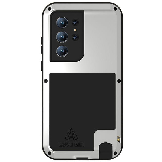 Чoхол Love Mei до Samsung Galaxy S22 Ultra, armored without glass, сріблястий