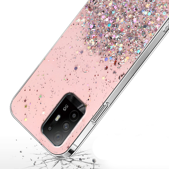 Чехол до Oppo Reno5 Z / F19 Pro Plus, Glittery, розовый