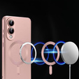 Чехол для Samsung Galaxy S25 Edge, ColorMag, для MagSafe, розовый + закаленное стекло 9H
