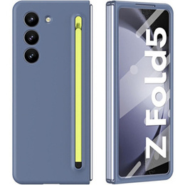 Чехол для Samsung Galaxy Z Fold 5 5G, со стеклом и стилусом, синий / зелёный