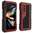 Бронированный чехол для Samsung Galaxy Z Fold 4 5G, алюминий, с подставкой и держателем стилуса, красный