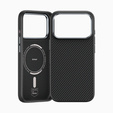 Чехол BENKS Kevlar Armor PRO Carbon Fiber 600D A070 для MagSafe с активной кнопкой для iPhone 17 Pro Max