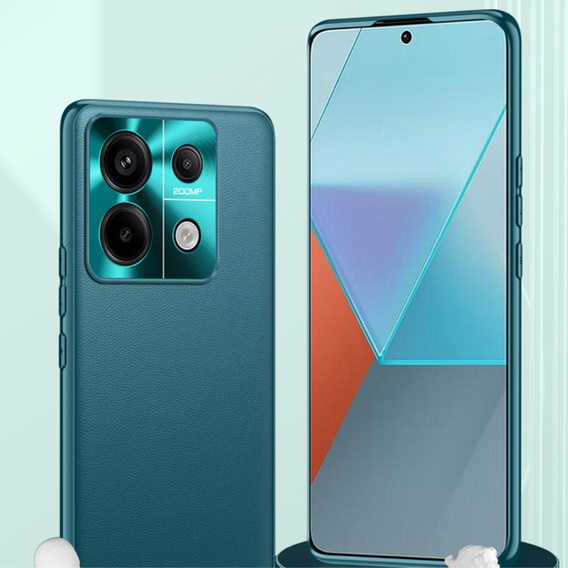Шкіряний чохол для Xiaomi Redmi Note 13 5G, leather hybrid, зелений