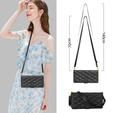 Чохол-сумка для Samsung Galaxy A56 5G, Rhombus Crossbody Leather, чорний