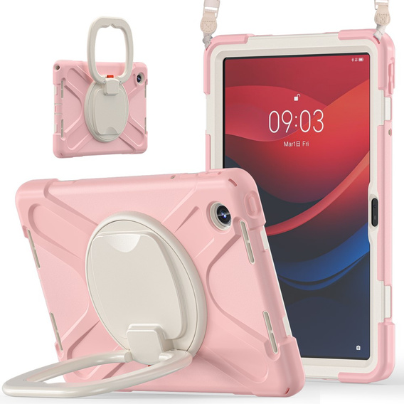 Детский чехол для Lenovo Tab M11, бронированный с ремешком, розовый