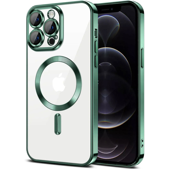 Чохол для iPhone 12 Pro, Electro MagSafe, зелений + Скло на екран