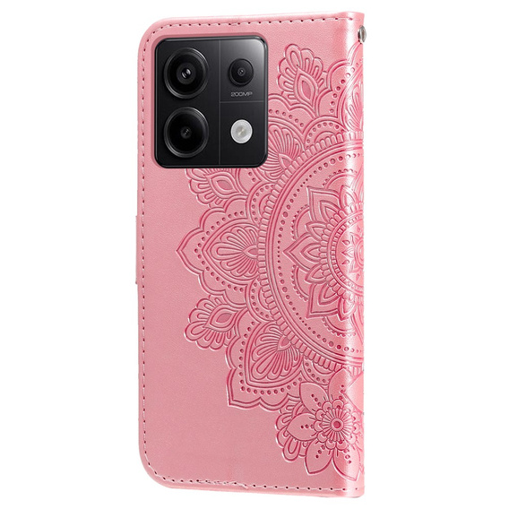 Откидной чехол для Xiaomi Redmi Note 13 Pro 5G, Mandala, розовый rose gold