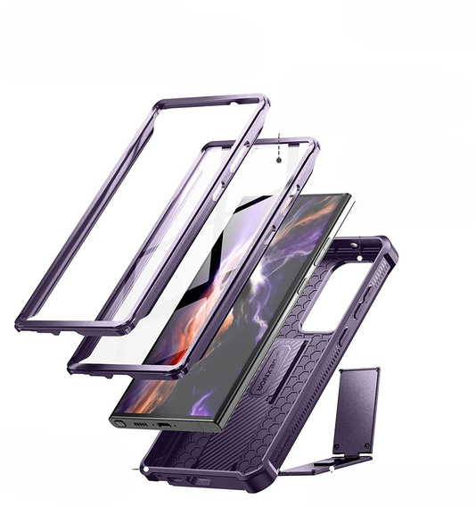 Броньований чохол для Samsung Galaxy S23 Ultra, Dexnor Full Body (Two Frames), фіолетовий