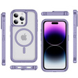 Чехол с рамкой для iPhone 14 Pro, для MagSafe, прозрачный / фиолетовый