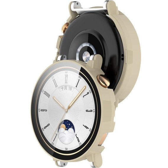 Чехол 2 в 1 + закаленное стекло для Huawei Watch GT 4 41mm, бежевый