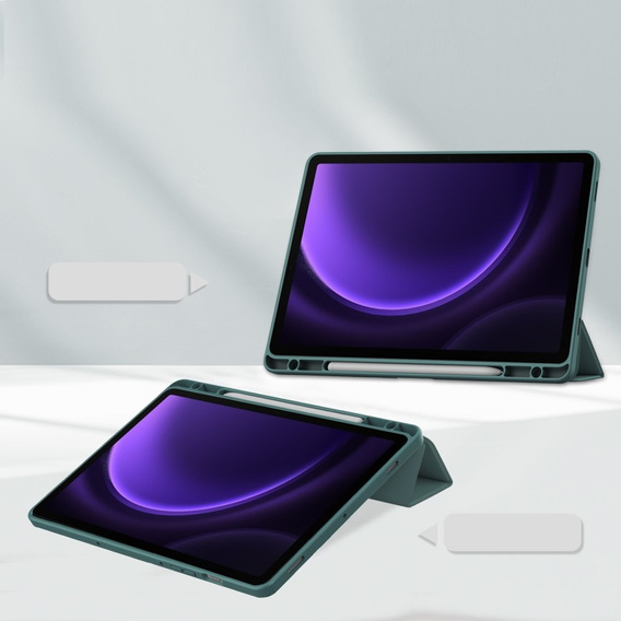 Чохол для Samsung Galaxy Tab S10 Lite / S10 FE / S9 FE, Smartcase Hybrid, з місцем для стилуса, темно-зелений