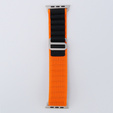 Нейлоновый ремешок для Apple Watch 1/2/3/4/5/6/7/8/SE/ULTRA 42/44/45/49 мм, оранжевая  / чёрный