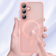 Чохол для Samsung Galaxy S25+ Plus, для MagSafe, ERBORD Matt Case, рожевий + захисне скло