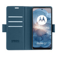 Чехол для Motorola Moto G24 Power, ERBORD Glossy Litchi, кошелек с клапаном, синий