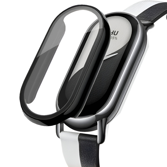 Чохол 2в1 + загартоване скло для Xiaomi Smart Band 10 / 9 / 8, чорний