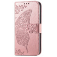 Откидной чехол для Samsung Galaxy A56, Butterfly, розовый rose gold