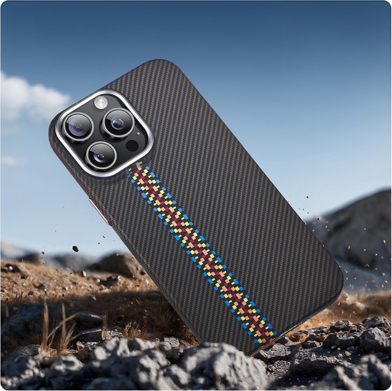 Чехол для iPhone 13 Pro Max, Carbon Fiber MagSafe, чёрный