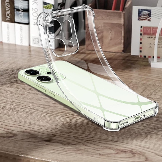 Чехол для Oppo Reno 14, усиленный, с защитой камеры, прозрачный